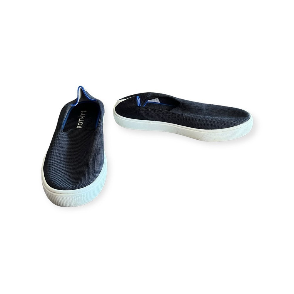 Rothy's Canvas Shoes slip on blue white Size 8